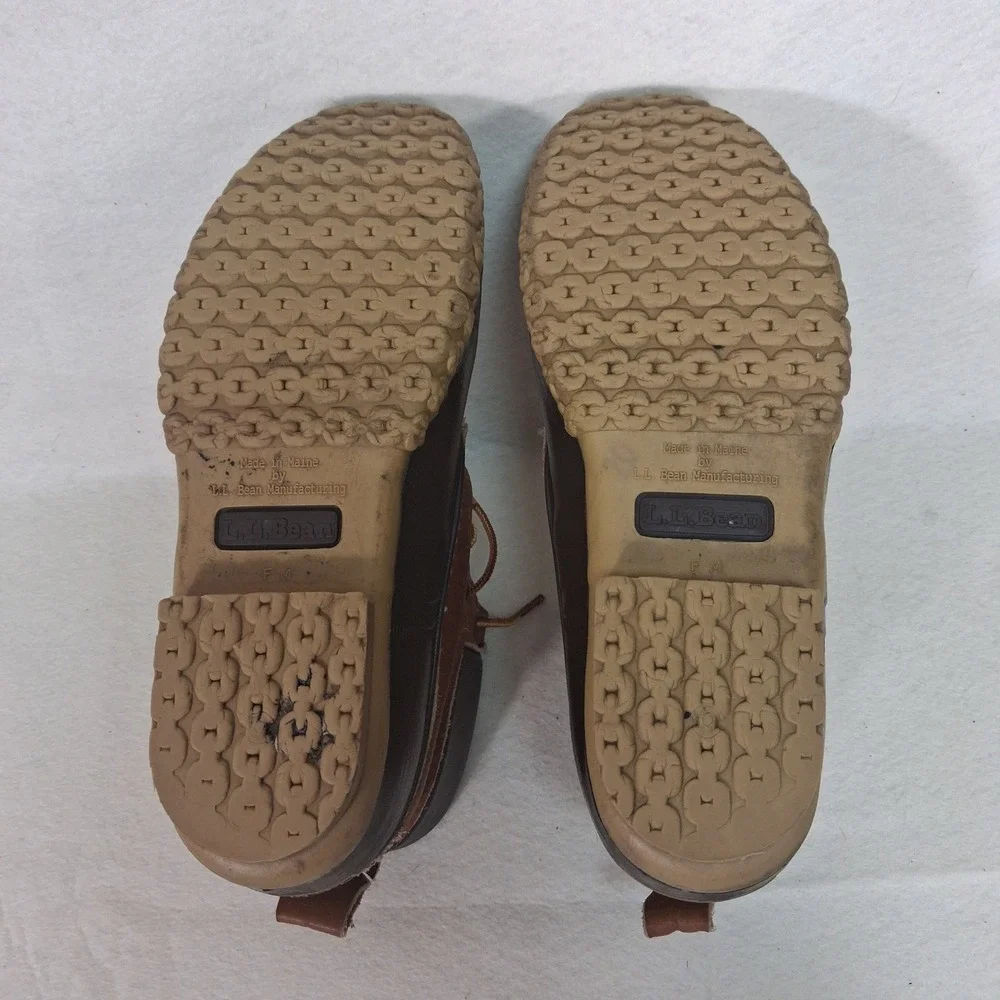 L.L. Bean Duck Boots Womens 7 Brown Leather Waterproof Bean Boots 6 Inch
